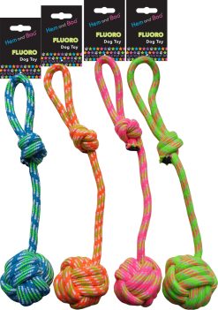 fluro rope knot toy long handle
