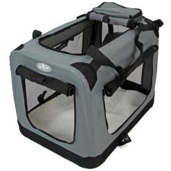 EASIPet Dog/Cat Soft Crate Grey Small: 49.5x34.5cmx35cm
