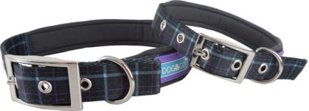H&B Country Check Blue / Grey 1" x 22-26"collar XLARGE