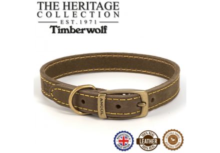 Timberwolf Leather Collar Sable 20-26cm Size 1
