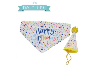 Pawty Sprinkle Hat & Bandana M/L
