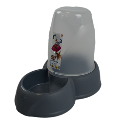 HP Mini Gravity Fed Food And Water Feeder - Med Dusky Blue 27x17.5x21cm 1.6l