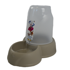 HP Mini Gravity Fed Food And Water Feeder -  Med Mocha 27x17.5x21cm 1.6l