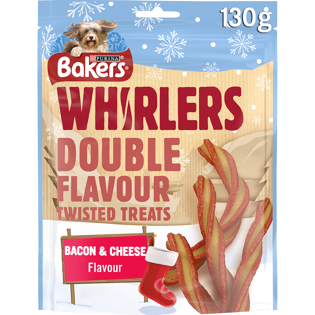 Bakers Dog Treat Bacon and Cheese Whirlers 130G Exe Valley Pet Foods