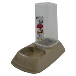 HP Mini Gravity Fed Food And Water Feeder - Small Mocha/ Dusty Blue 20x13.5x19cm 0.7l (mixed)