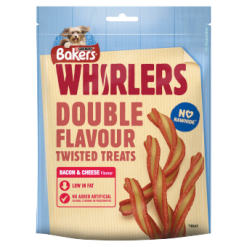 Bakers Dog Treat Bacon and Cheese Whirlers 130G