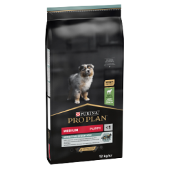 PRO PLAN Dog Medium Puppy Sensitive Digestion with OPTIDIGEST Rich in Lamb Dry Dog Food 12KG