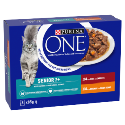 Purina One Senior Cat Food Chkn and Beef 8x85G