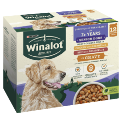 Winalot Perfect Portions SENIOR Wet Mixed Variety Chunks in Gravy (Chk w Carrot/ Beet w Pots) 12x100G