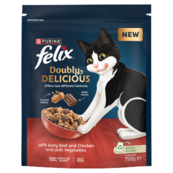 Felix Doubly Delicious Beef, Chicken & Veg 750g