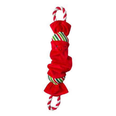 HP Top n Tail Ropee Christmas Cracker Dog Toy Red
