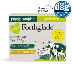 Forthglade GRAIN FREE Complete PUPPY Variety Pack, 395G 12pk (6xLamb, 6xChicken)