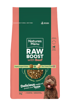 Natures Menu Raw Boost Beef Dog Kibble 3kg (Grain)