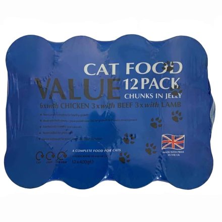 Cat food Value chunks in jelly 12x400g