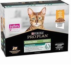 PRO PLAN? Adult 1+ Sterilised Maintenance with chicken in Gravy Wet Cat Food Pouches 10x85g