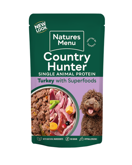 Natures Menu Country Hunter Dog Wet Turkey Pouch 6 x150g