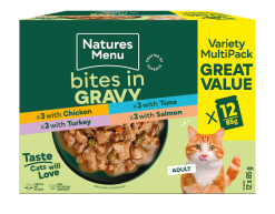 Natures Menu Wet Cat Bites in Gravy Multipack 12 x 85g