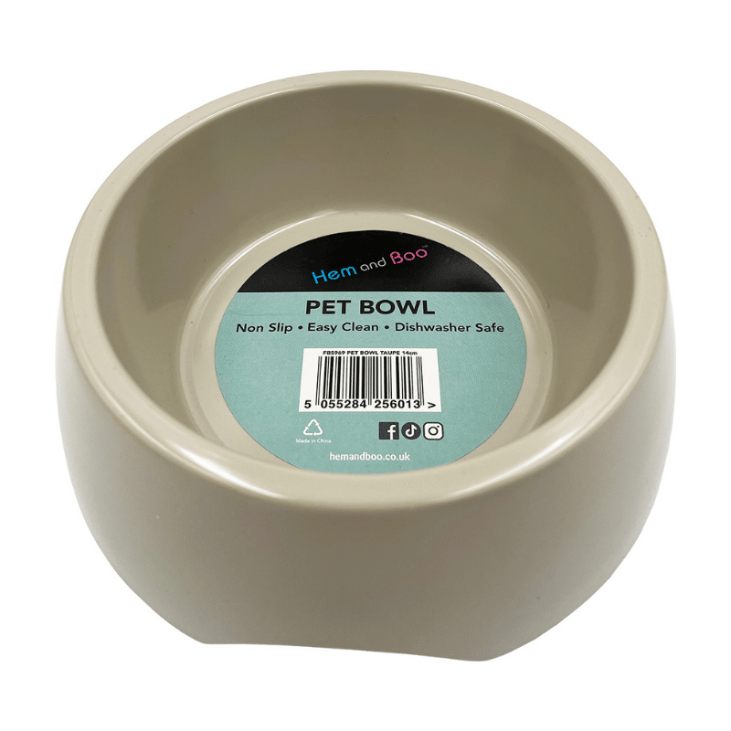 H&B 14cm Taupe/Brown Feeding Bowl